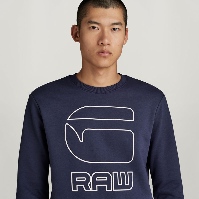G-STAR® Graphic Graw Sweater Donkerblauw