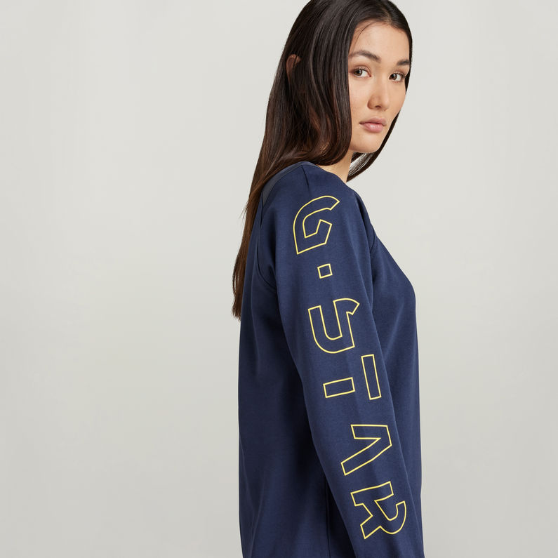 G-STAR® Sleeve Print Tweater Dark blue