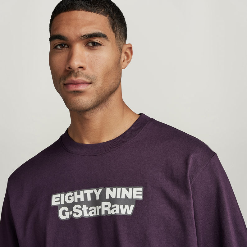 G-STAR® T-Shirt Eighty Nine Graphic Loose Violet