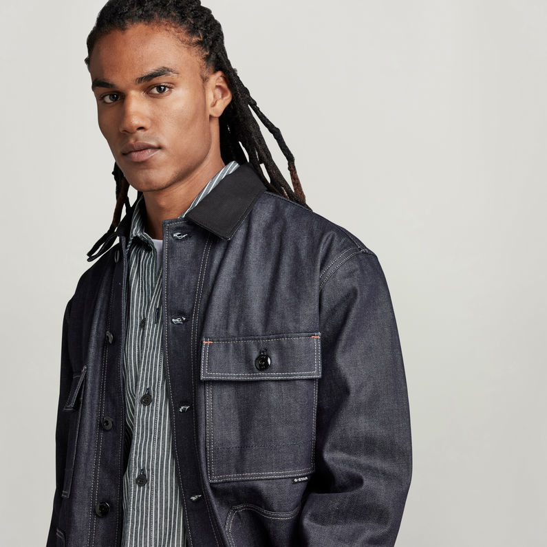 Unisex Premium Chore Evergreen Jacket | Dark blue | G-STAR® ZA