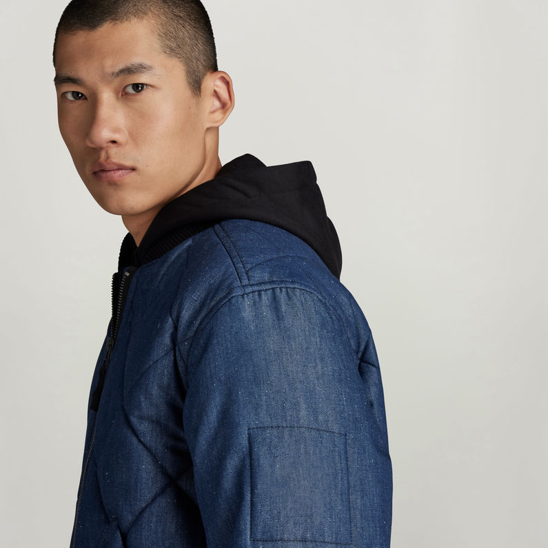 G-STAR® Premium Padded Denim Bomberjacke Dunkelblau