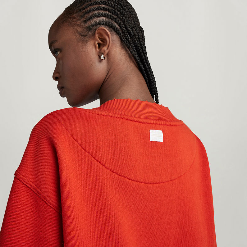 G-STAR® Vintage Cropped Logo Loose Sweater Orange