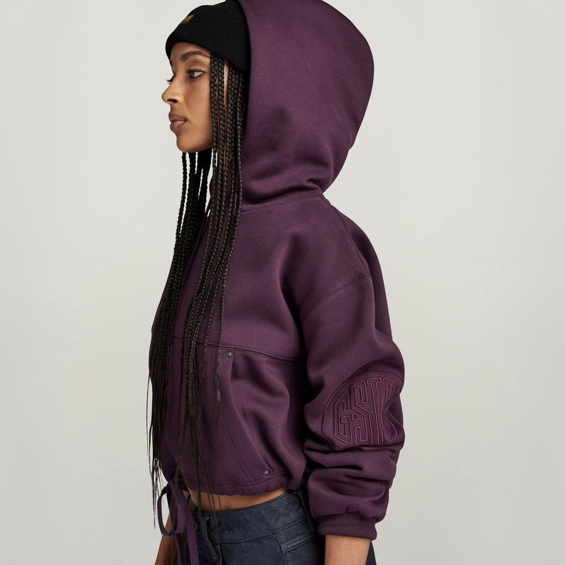 G-STAR® Sweat à Capuche Sleeve Graphic Cropped Loose Violet