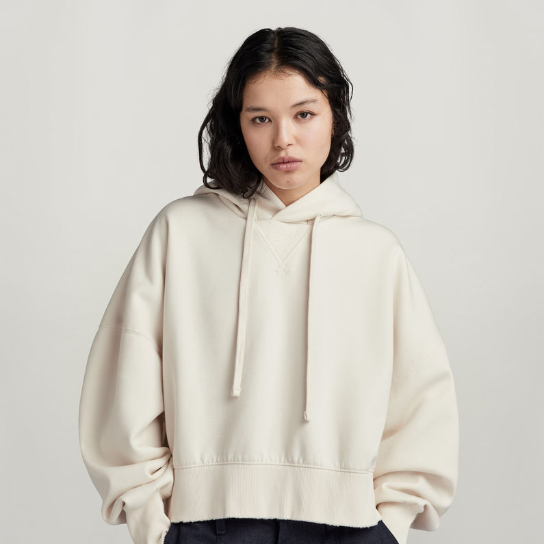 G-STAR® Oversized Cropped Hoodie Beige