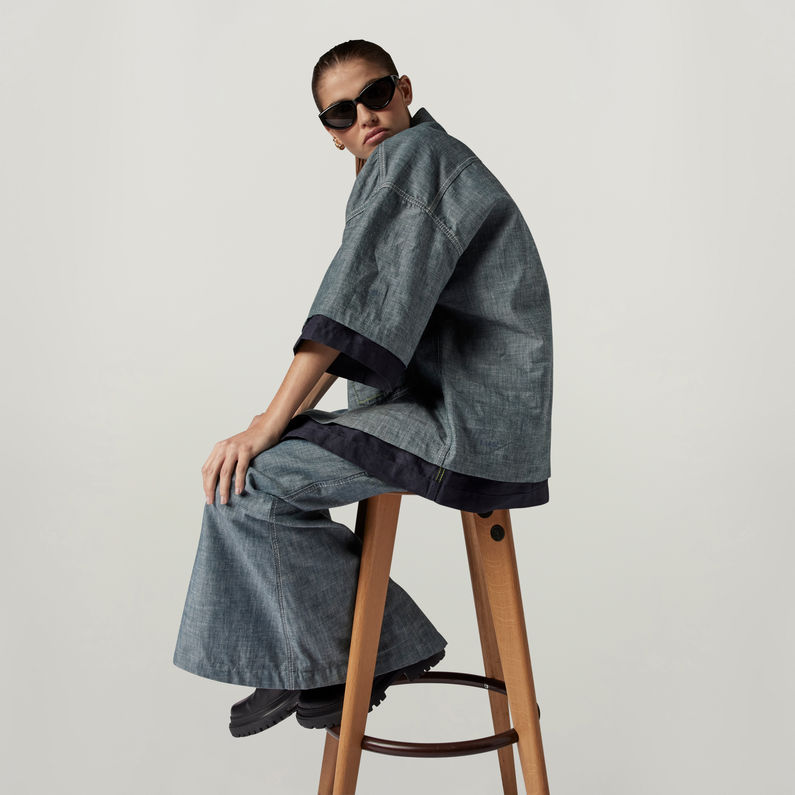 G-STAR® Unisex GSRR Reversible Boxy Hemd Dunkelblau