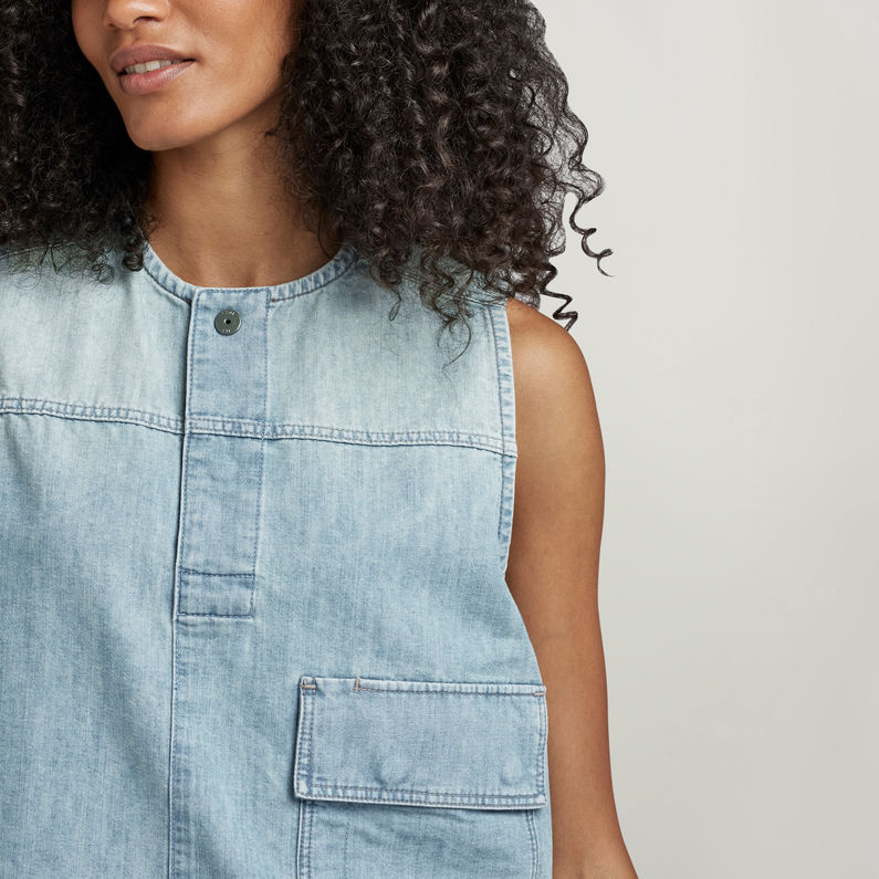 G-STAR® Chemise Worker Cropped Sleeveless Bleu clair
