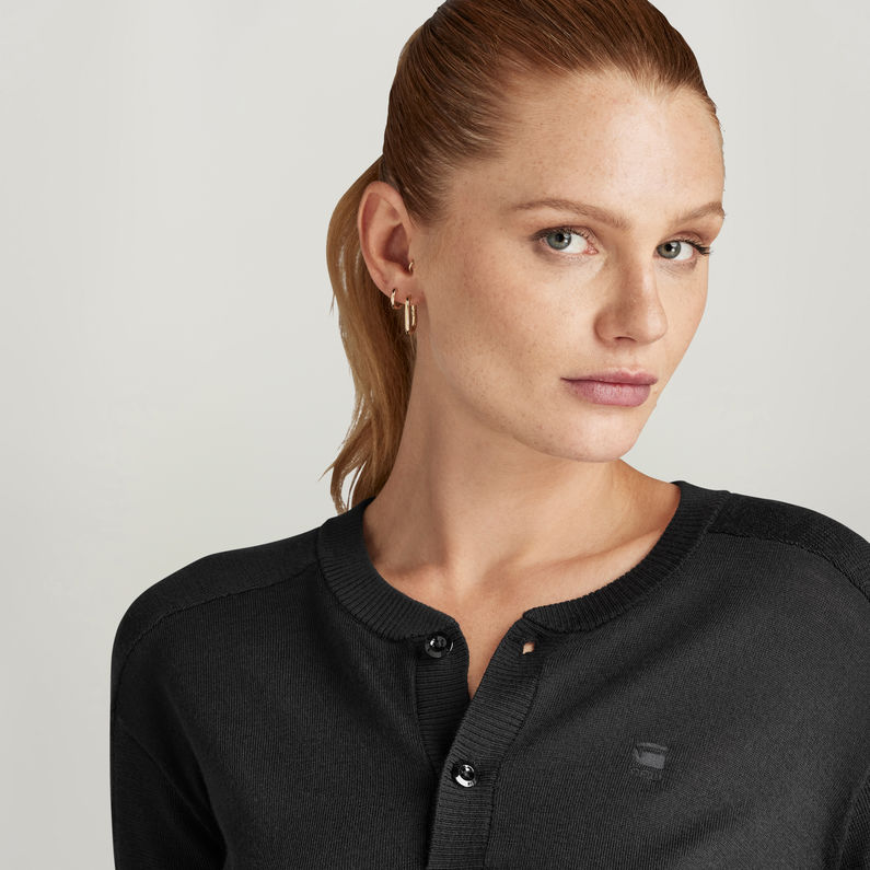 G-STAR® Core Henley Gebreide Trui Zwart