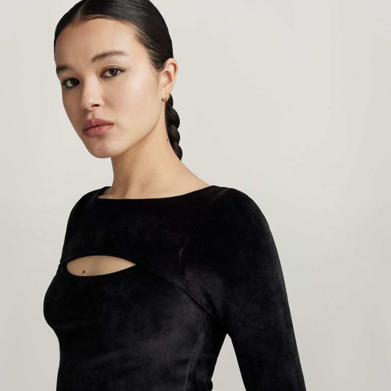 G-STAR® Haut Cut-Out Slim Boatneck Noir