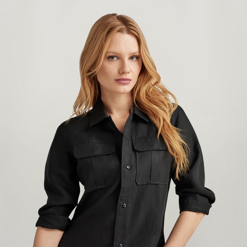 G-STAR® Camisa Fitted Officer Negro