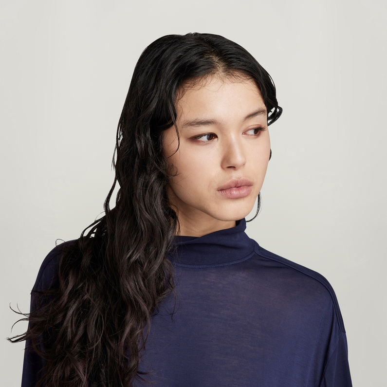 G-STAR® Essential Mock Loose Top Donkerblauw