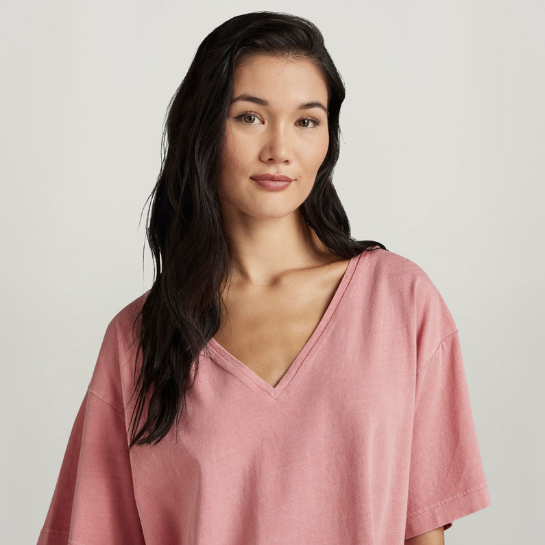 G-STAR® Diepe V-Hals Top Overdyed Loose Roze