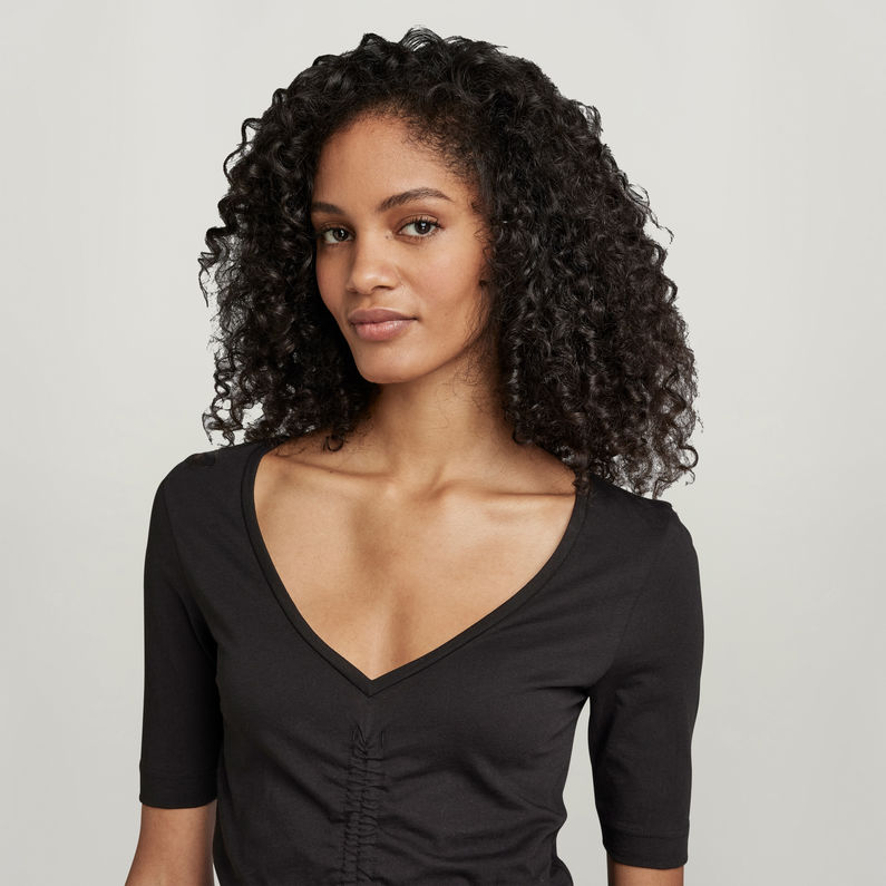 G-STAR® Adjustable Front Slim V-Neck Top Schwarz