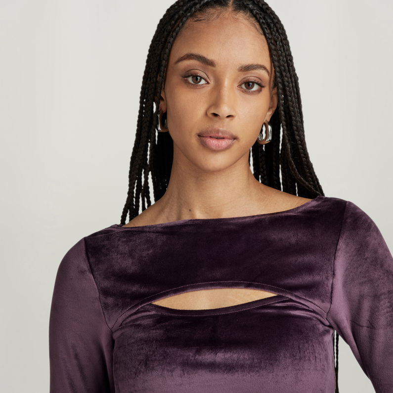 G-STAR® Top Cut-Out Slim Boatneck Violet