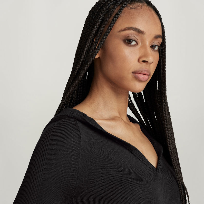 G-STAR® Hooded Slim Knitted Dress Black