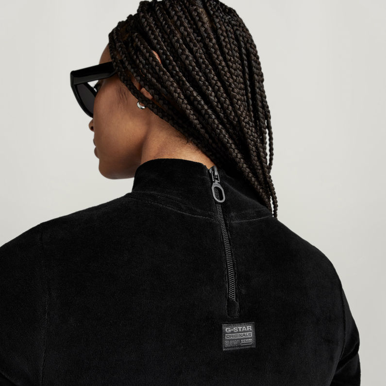 G-STAR® Velvet Jurk Met Split Zwart