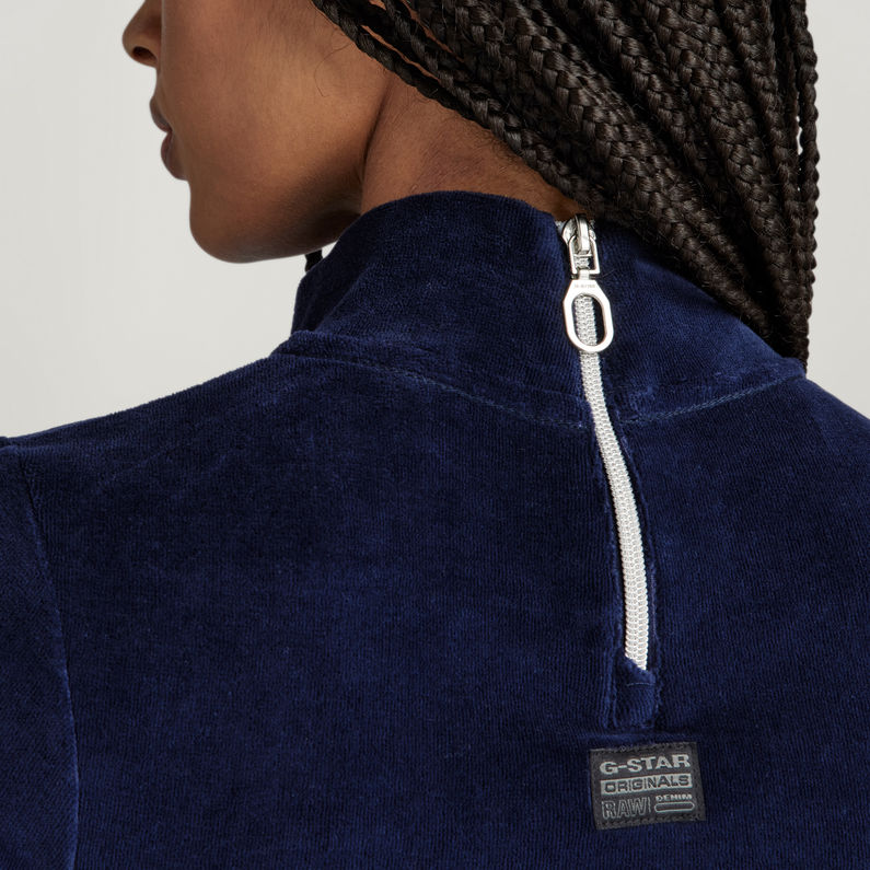 G-STAR® Robe Velvet Slit Bleu foncé