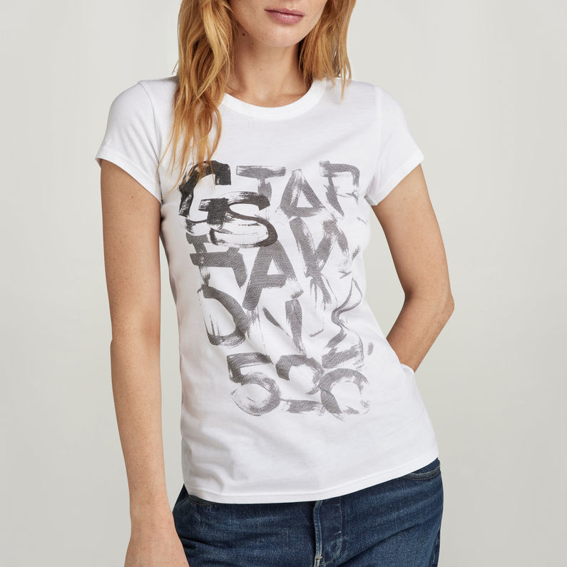 G-STAR® Top Graphic 2 Slim Blanc