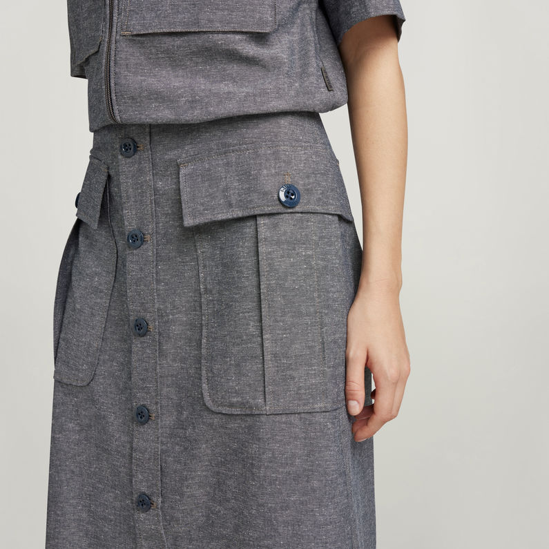 G-STAR® Button Down Long Pocket Skirt Multi color