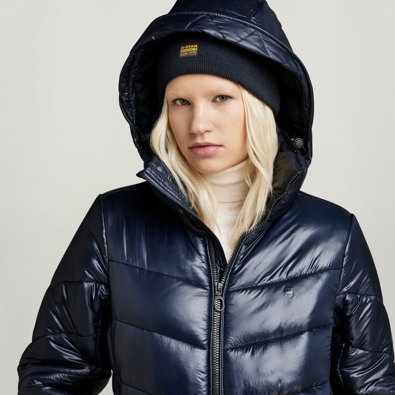 G-STAR® Slim Hooded Long Mantel Dunkelblau