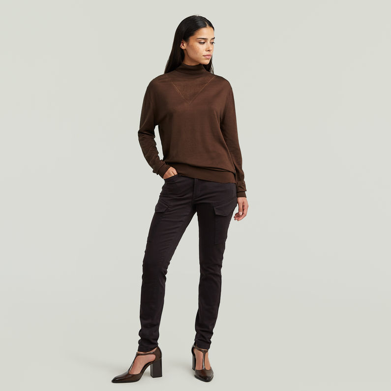 G-STAR® Top de punto Core Roll Neck Marrón