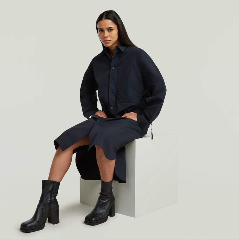 G-STAR® Long Shirt Kleid Dunkelblau
