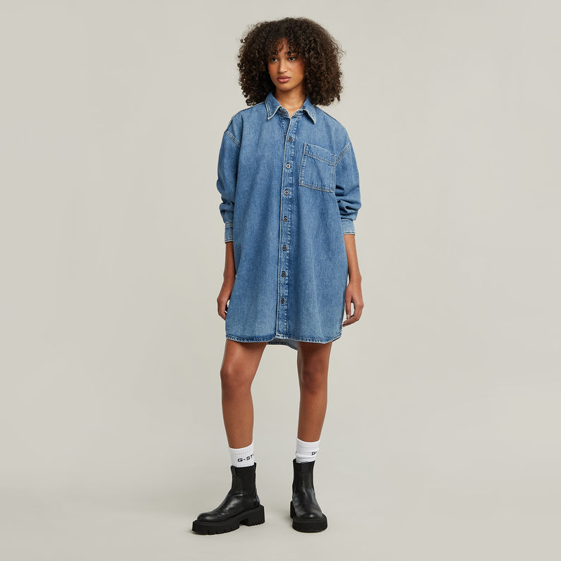 G-STAR® Robe Oversized Denim Bleu moyen