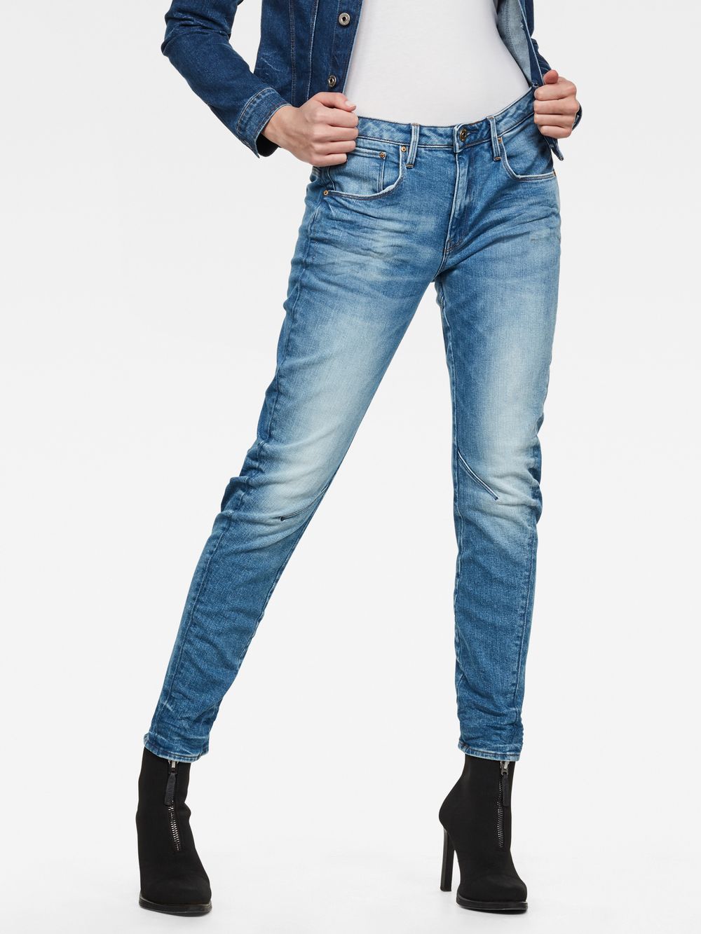A Crotch 3D Low Boyfriend Jeans | Dark blue | G-STAR® KR
