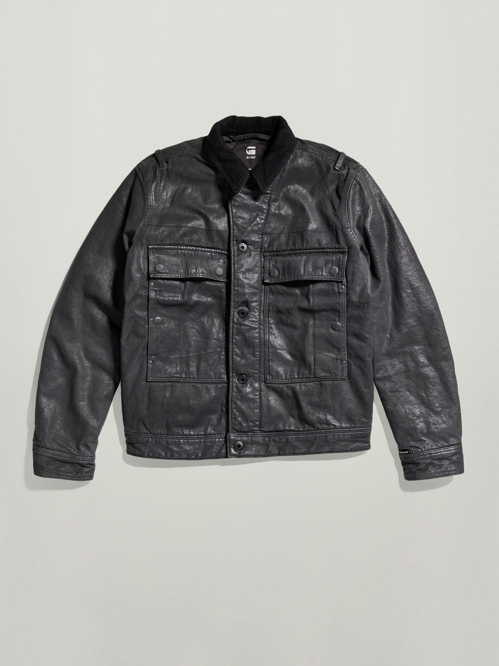 Unisex Utility Flap Pocket Lined Jacket Black G STAR AU