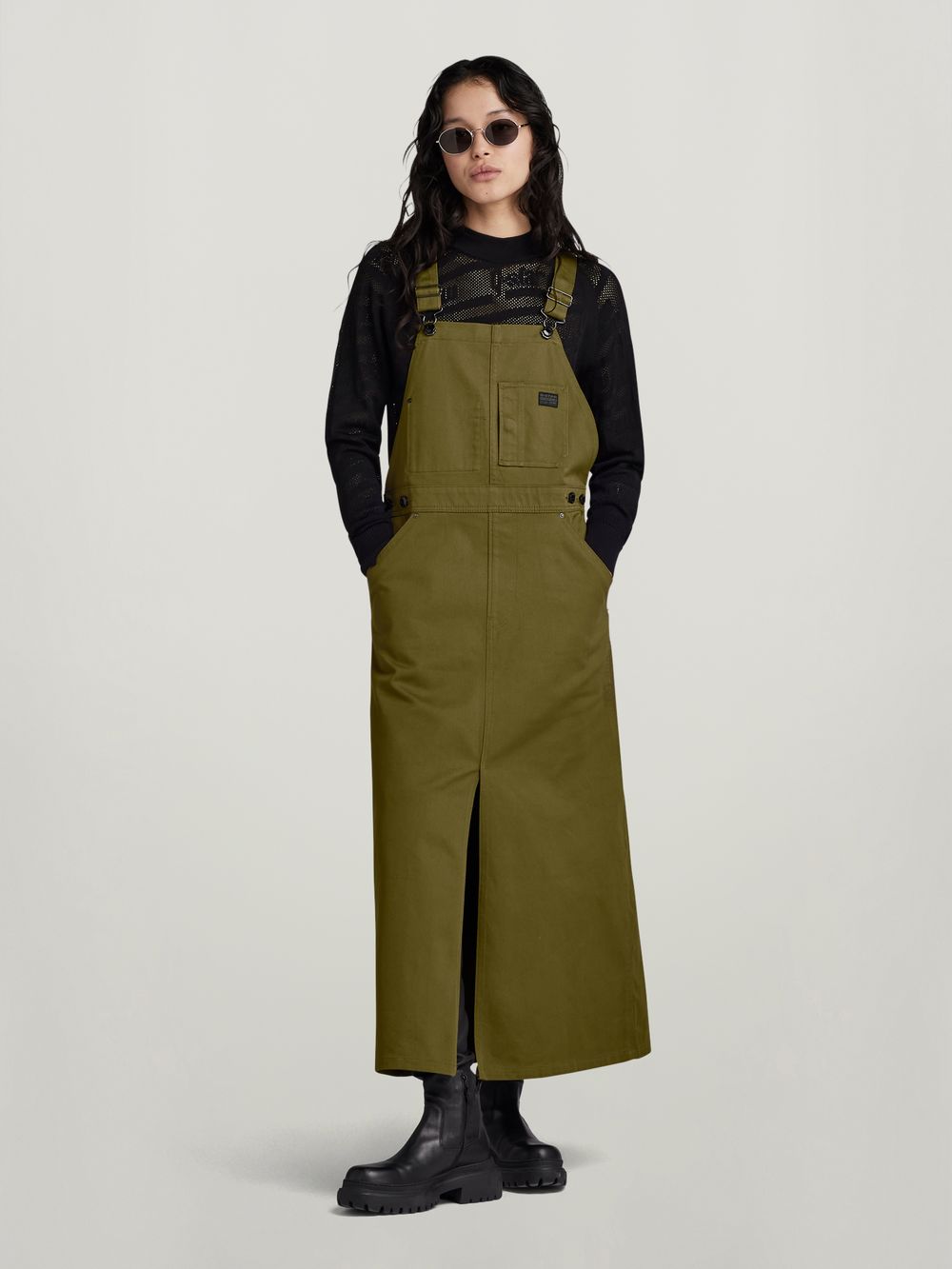 Dungaree Dress Sleeveless Green G STAR TW