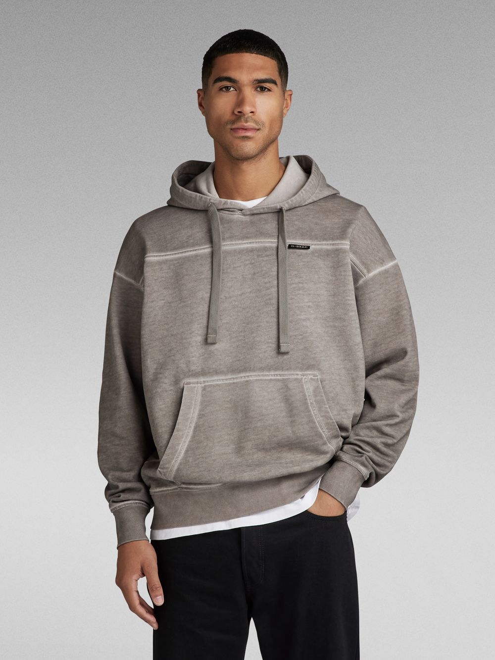 Garment Dyed Oversized Hoodie Grey G STAR AU