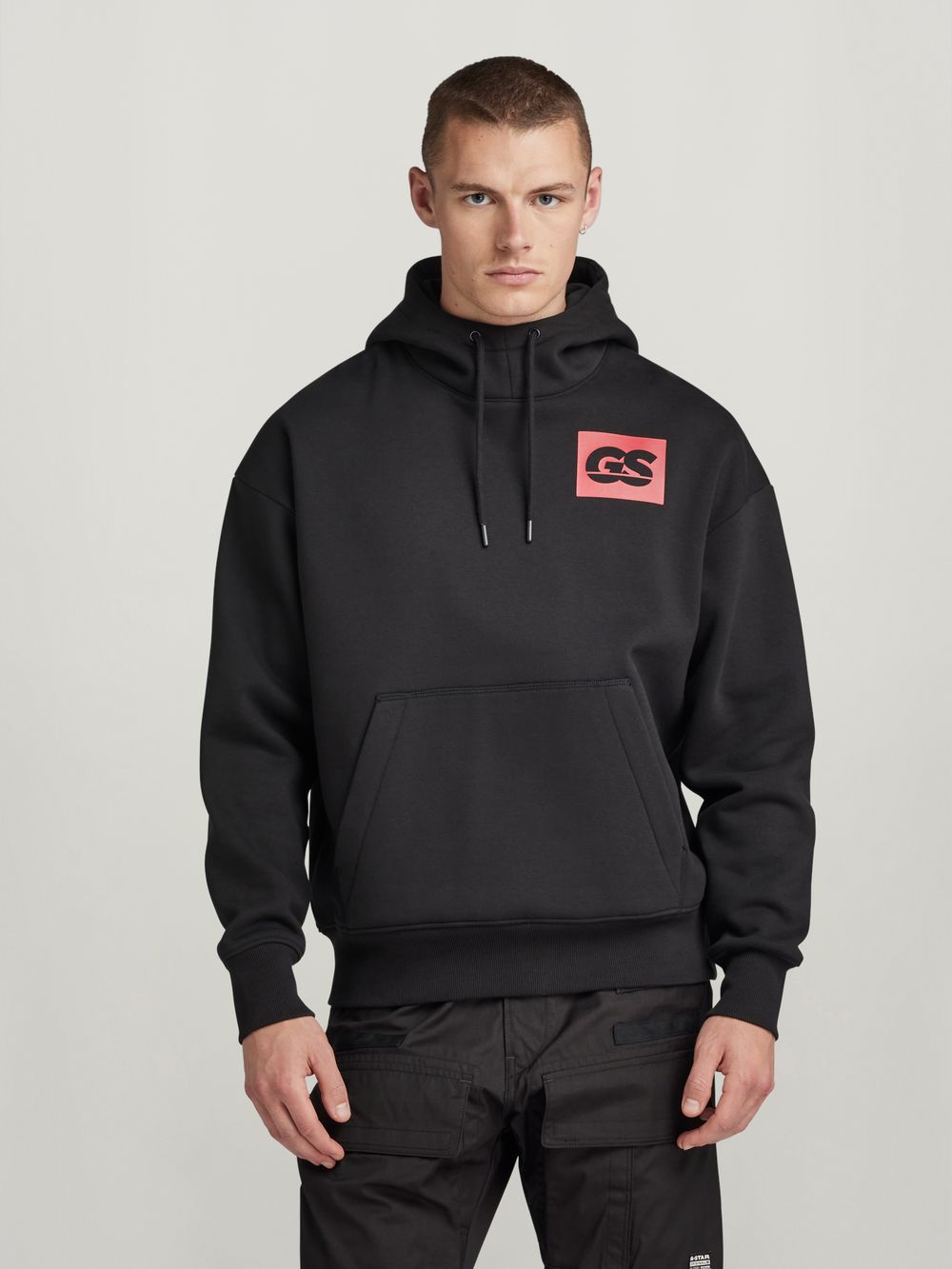 Back Print Hoodie Black G STAR ZA
