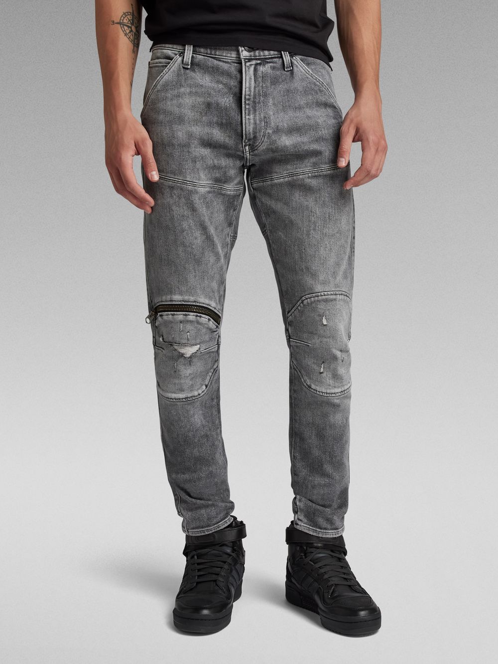 5620 3D Zip Knee Skinny Jeans Grey G STAR AU