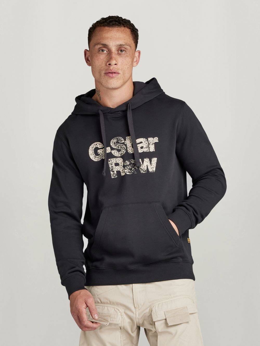Hound Skeleton Graphic Hoodie Black G STAR ZA