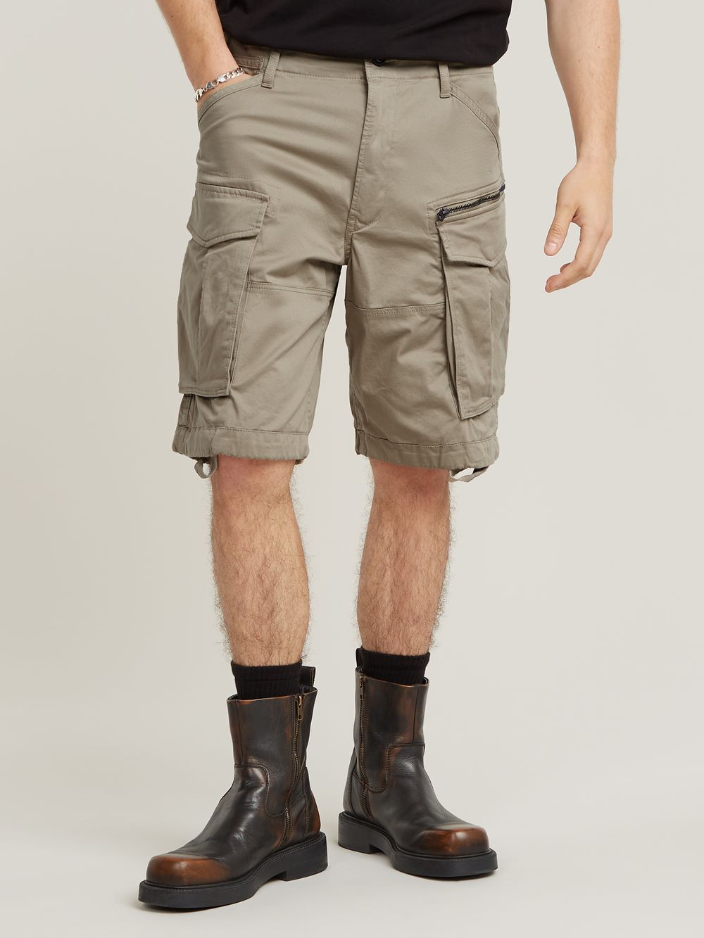 Rovic Zip Relaxed Shorts Beige G STAR AU