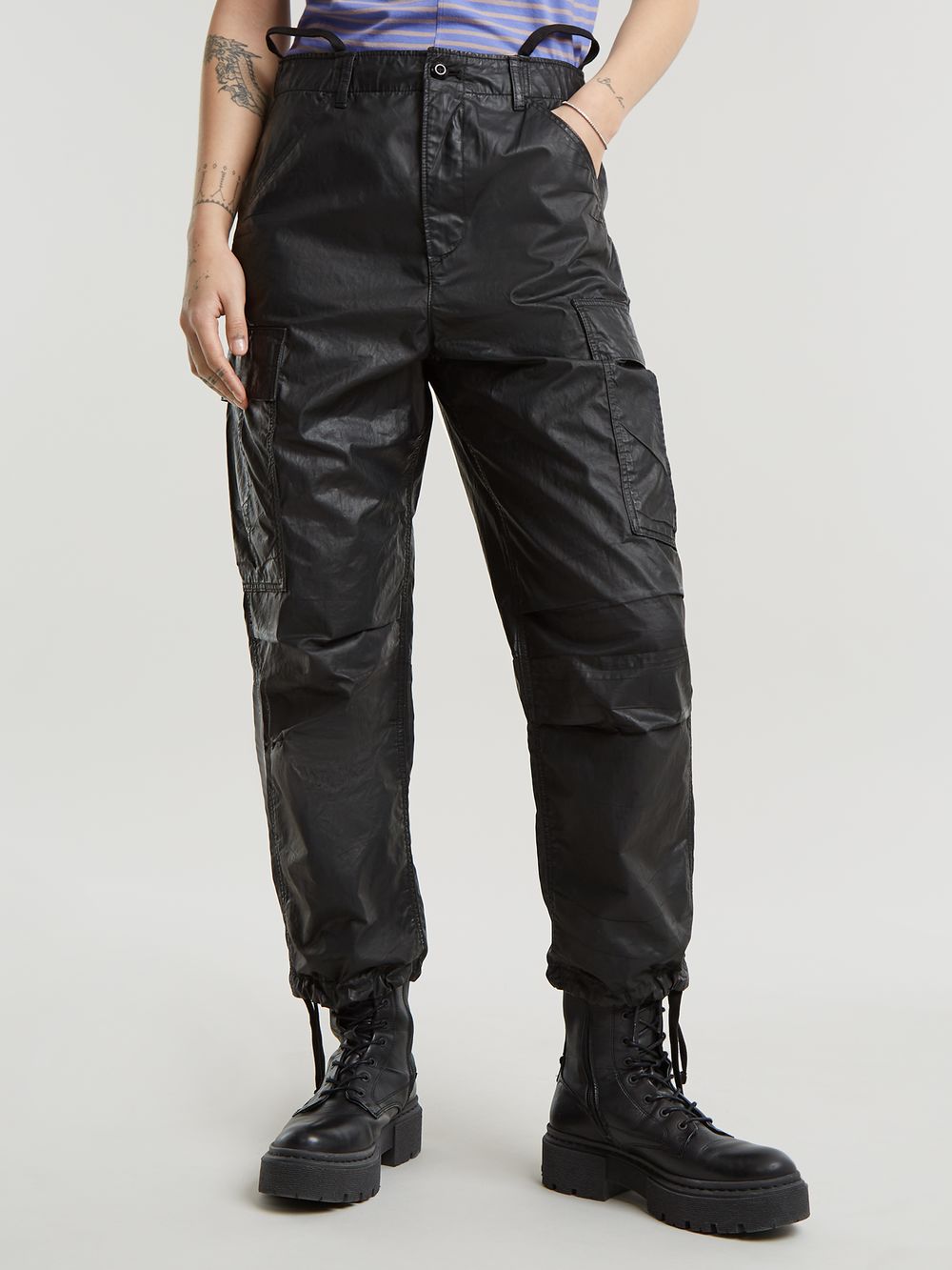 Cargo Cropped Drawcord | Black | G-STAR® US
