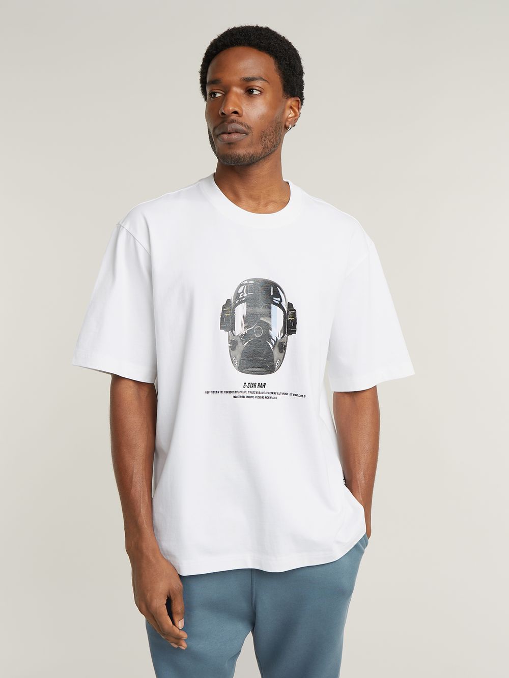 Mask Graphic Boxy T-Shirt | White | G-STAR® US