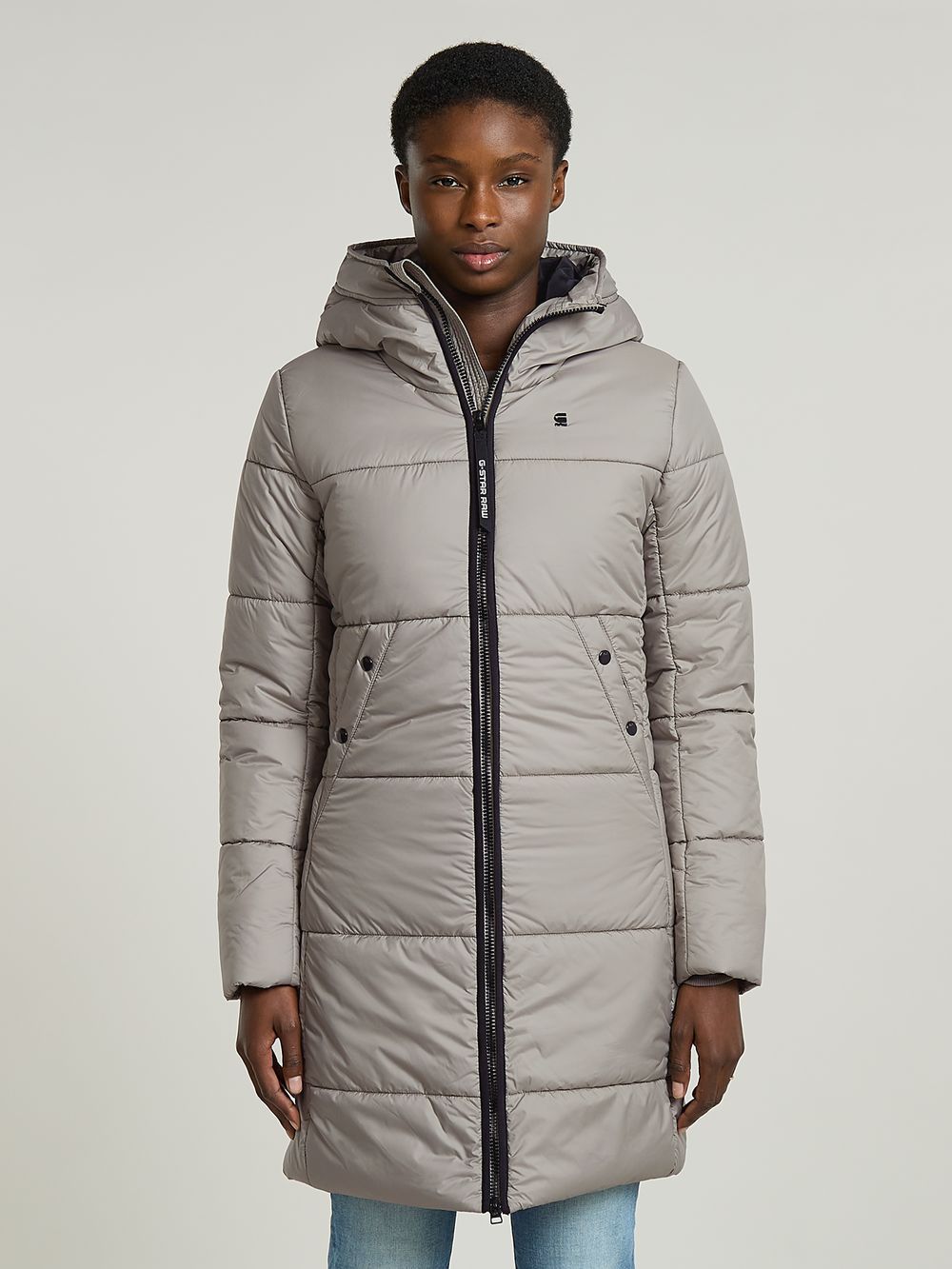 Slim Hooded Long Coat Dark blue G STAR ZA