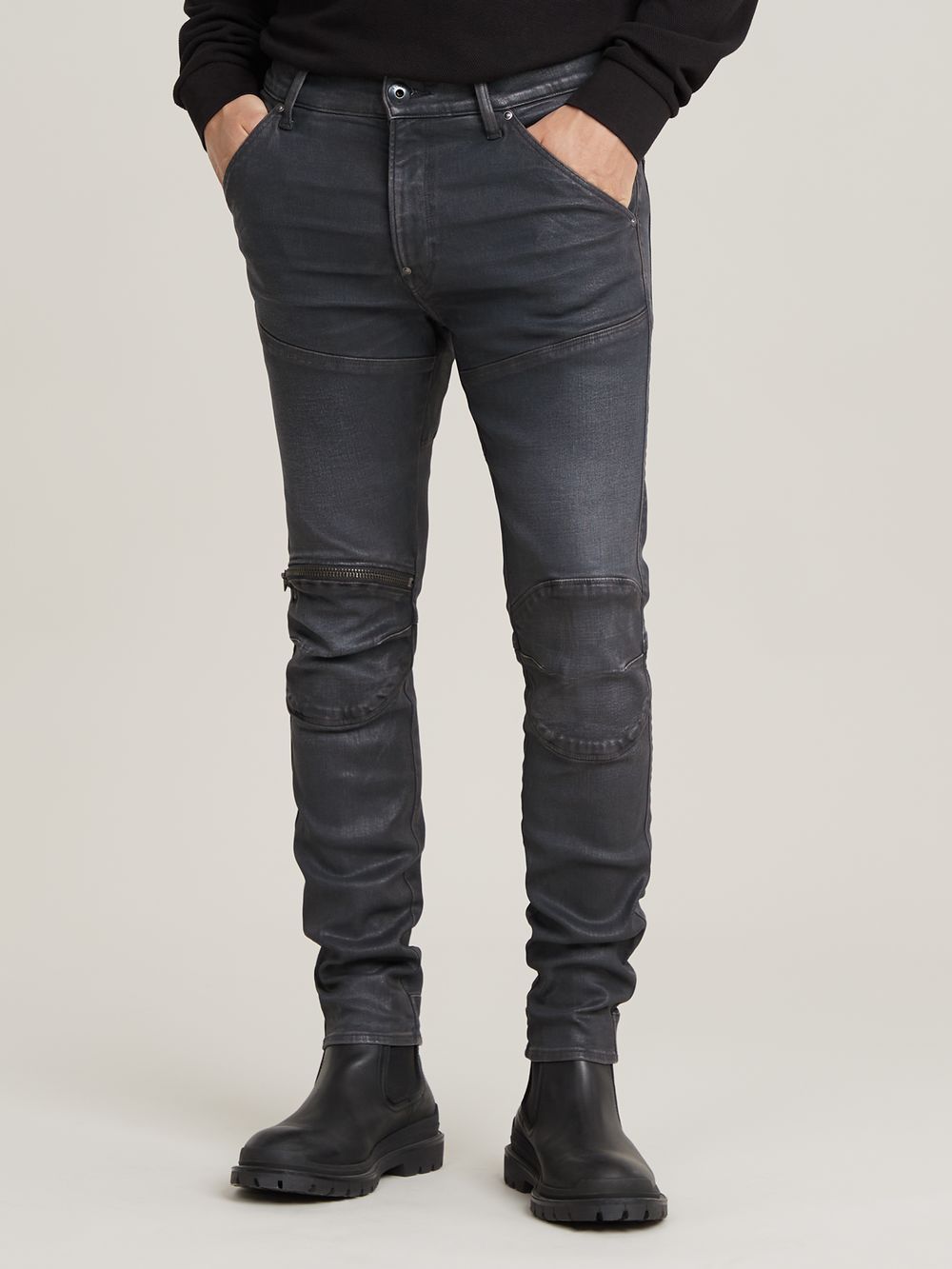 【新品】G-STAR RAW 5620 3D ZIP KNEE SKINNY 5620 3D Zip Knee Skinny Jeans | Grey | G-STAR® CA