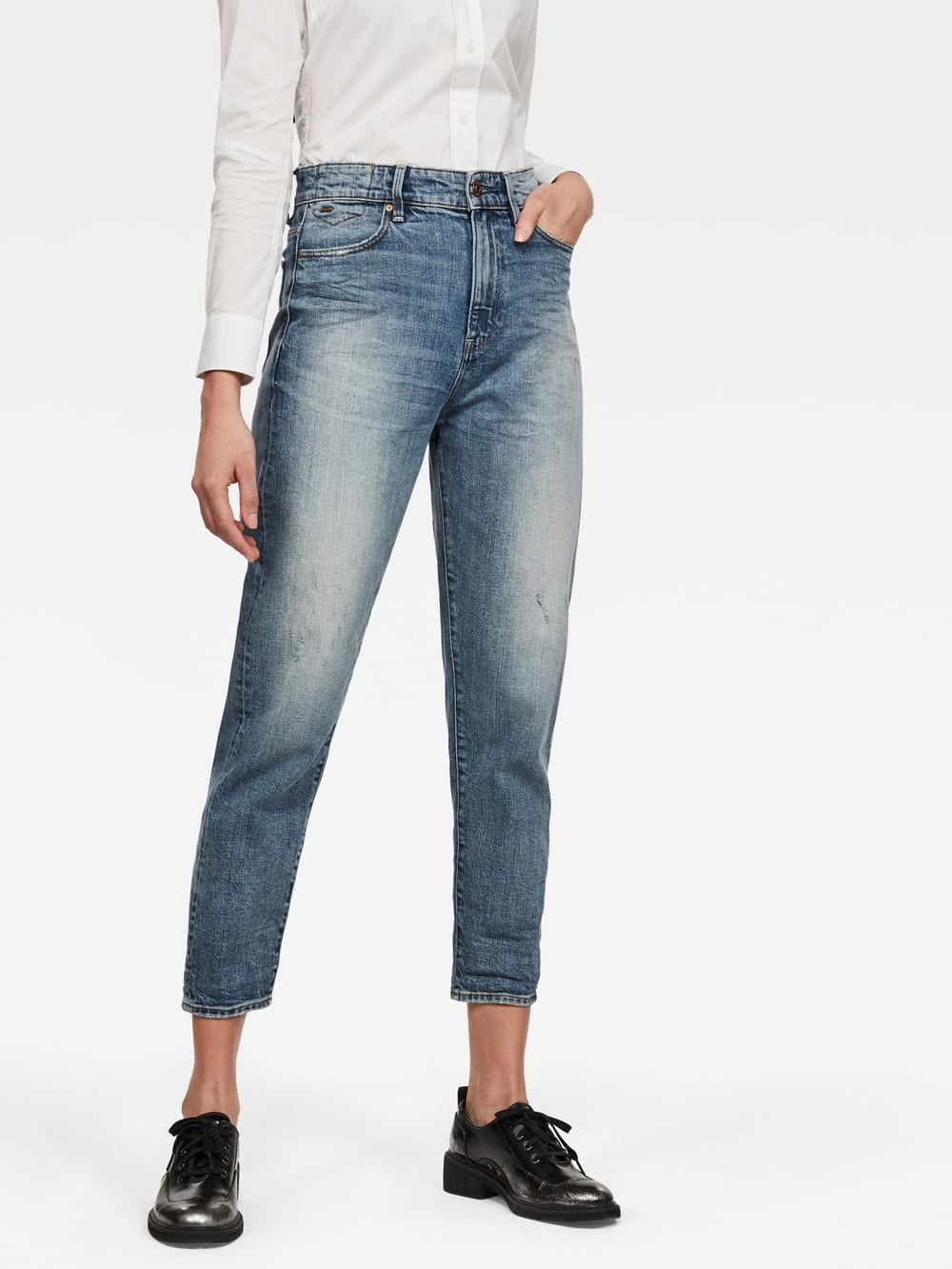Janeh Ultra High Mom Ankle Jeans | Light blue | G-STAR® US