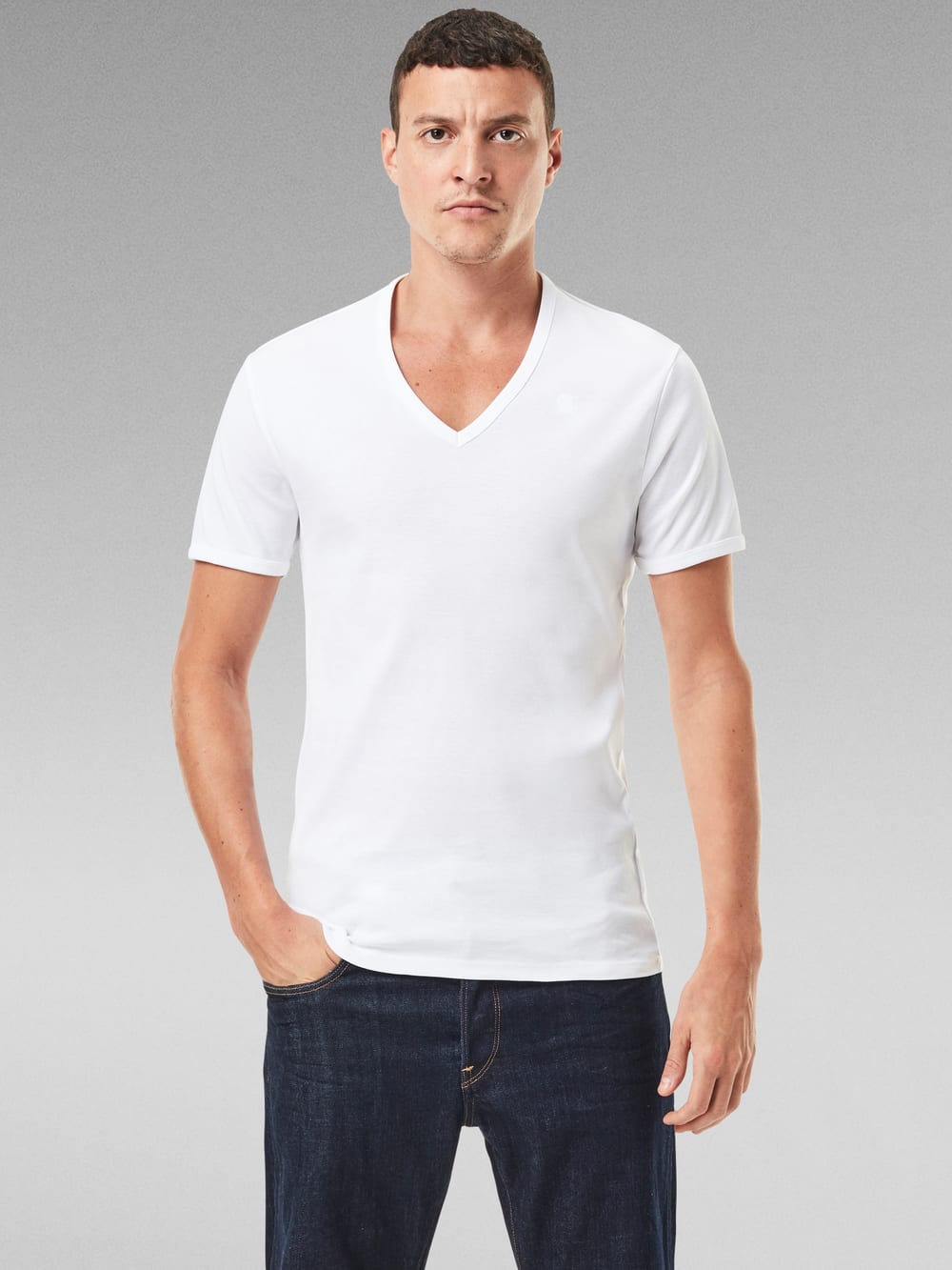 送料込★G-Star★Open Relaxed 半袖VネックTシャツ Open V-neck Relaxed T-Shirt | グリーン | G-STAR® JP