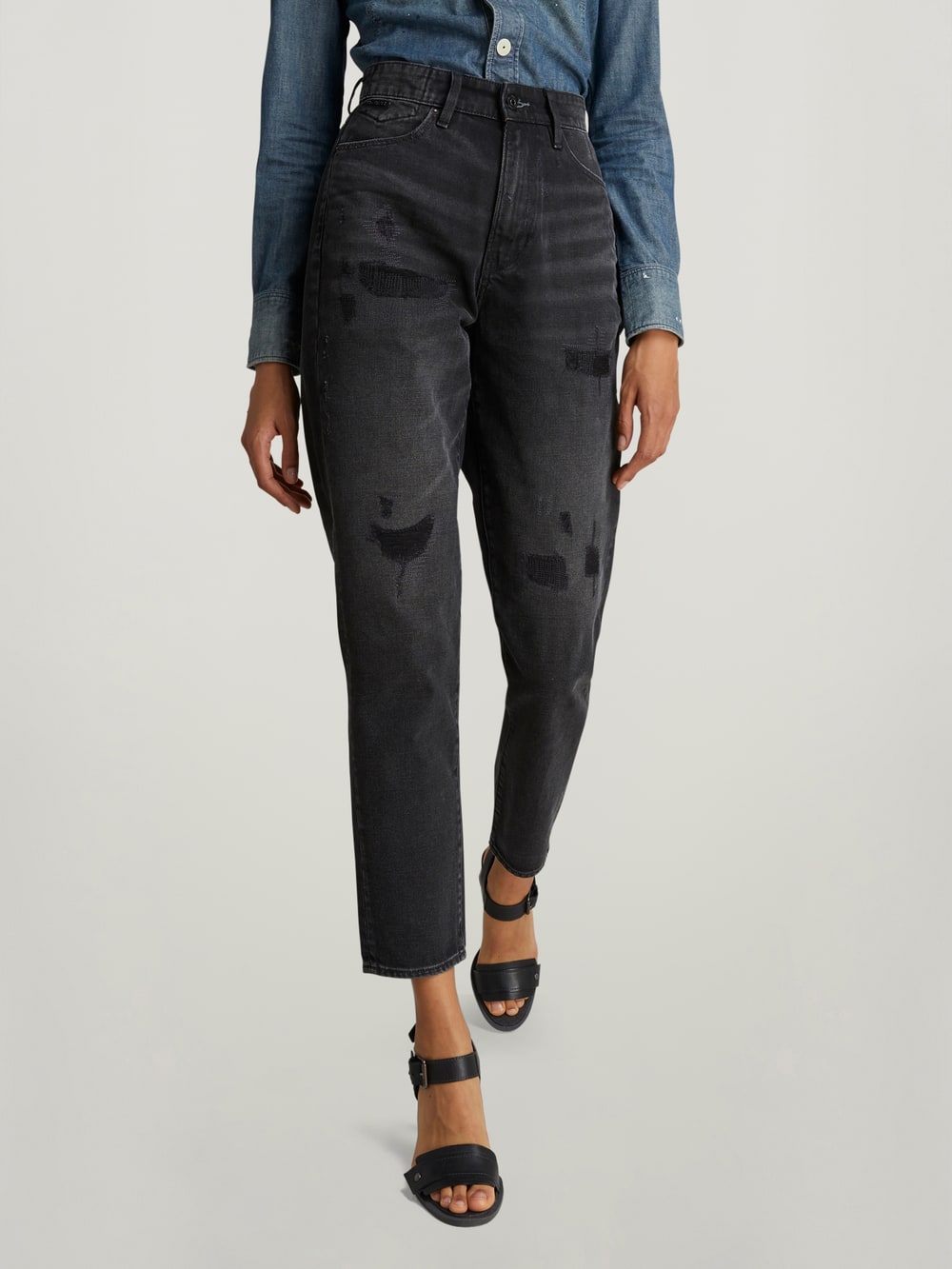 Ultra high waisted black jeans best sale