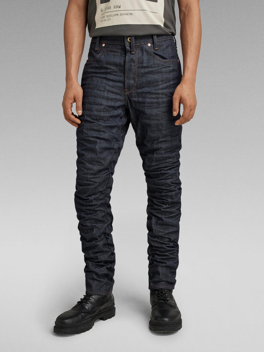 公式通販 - 人気アイテム多数 Dark | Jeans Tapered Straight 3D Staq blue US G-STAR® | パンツ