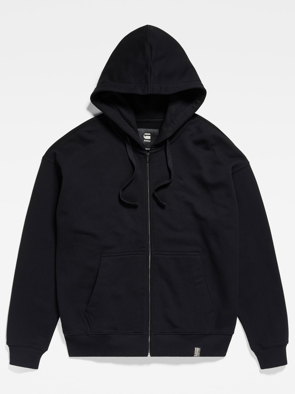 Essential Loose Zip Thru Hooded Sweater Black G STAR TH