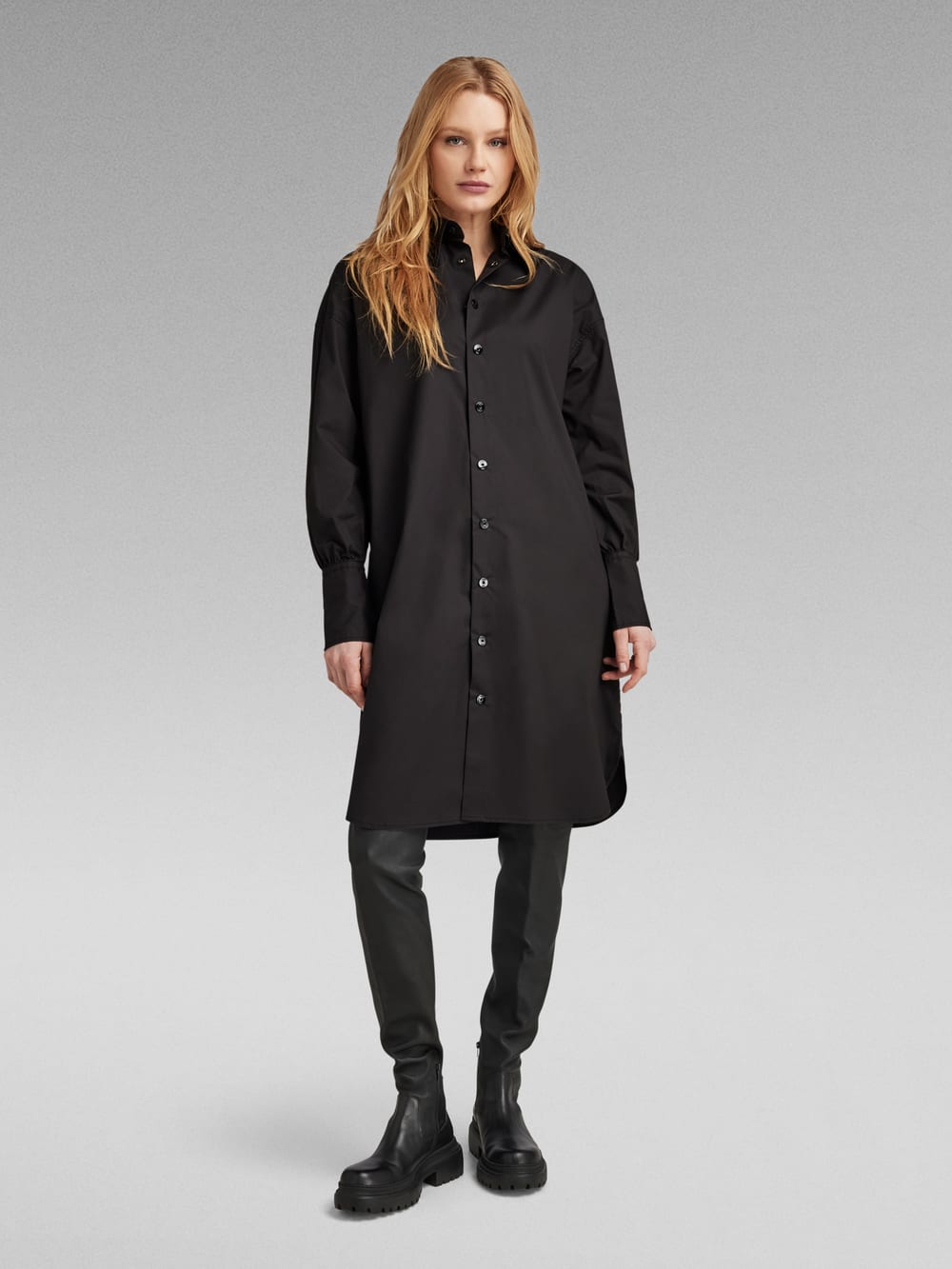 Long Shirt Dress | Black | G-STAR® TW
