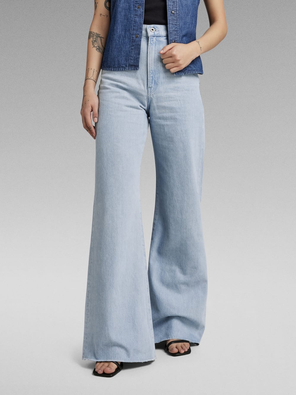 Deck Ultra High Wide Leg Jeans Light blue G STAR CA