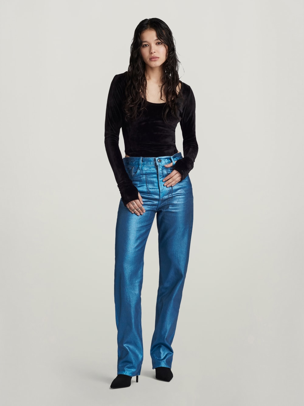 Womens wax coated jeans cheap