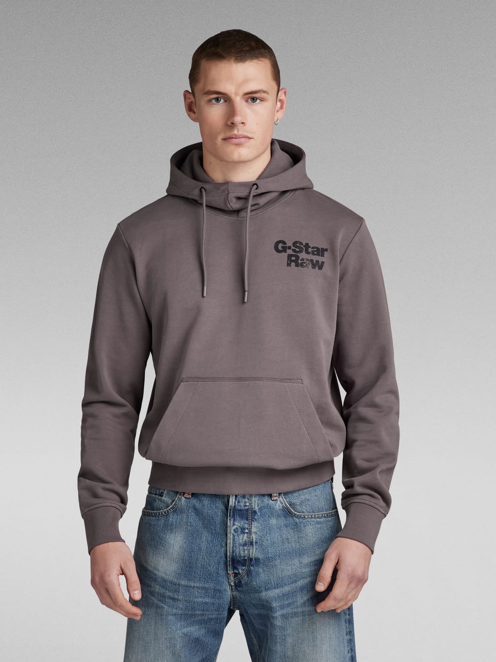 Back Print Hoodie Grey G STAR KR