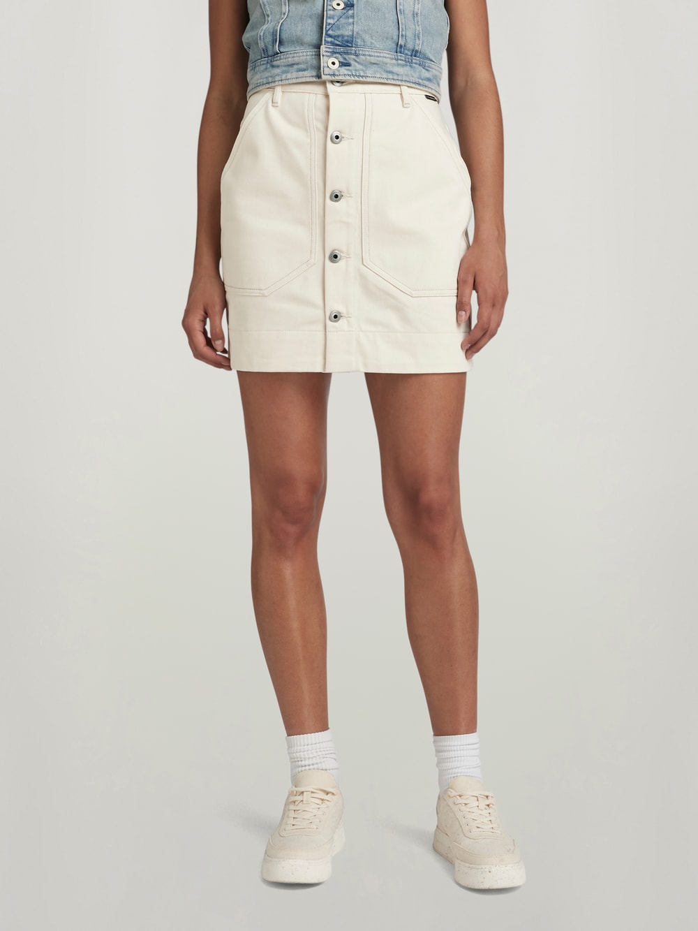 Button Skirt White G STAR US