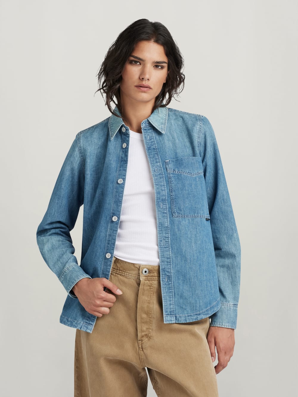 Denim shirts voor dames Oversized denim shirts G Star RAW NL