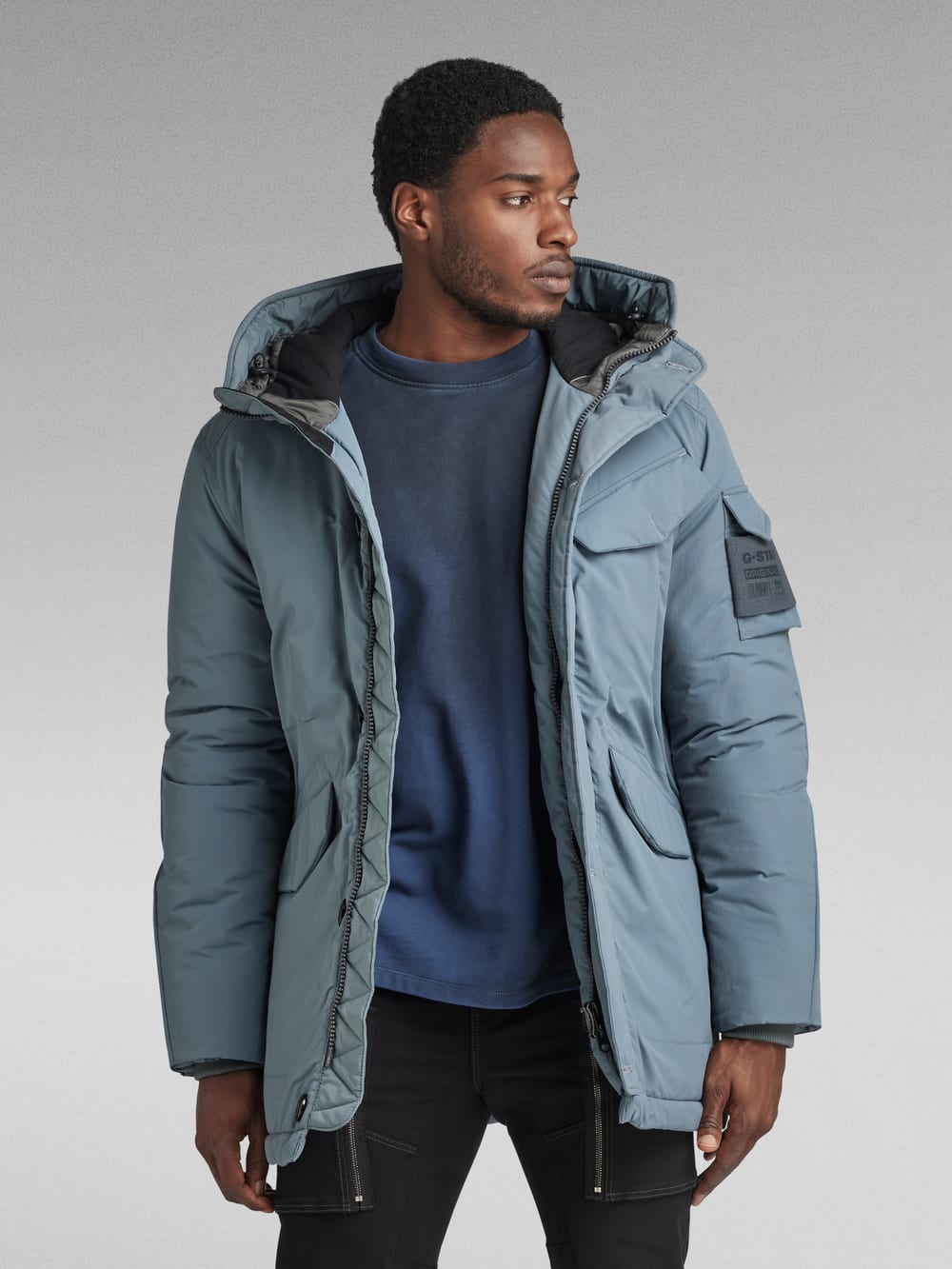Vodan Padded Hooded Parka Grey G STAR KR